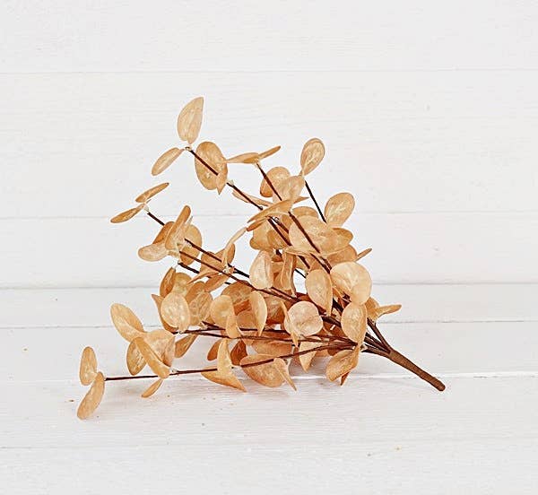 29505 - 12in Bush - Foam Silver Dollar Leaves - Beige - HER Home Design Boutique